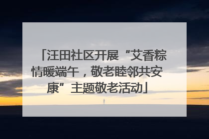 汪田社区开展“艾香粽情暖端午，敬老睦邻共安康”主题敬老活动