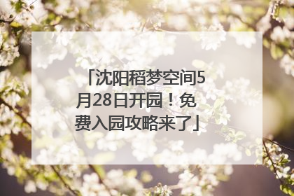 沈阳稻梦空间5月28日开园！免费入园攻略来了