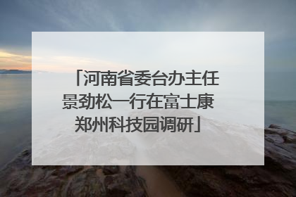 河南省委台办主任景劲松一行在富士康郑州科技园调研
