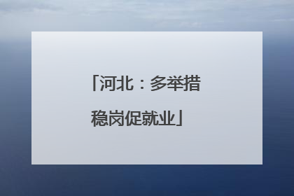 河北：多举措稳岗促就业