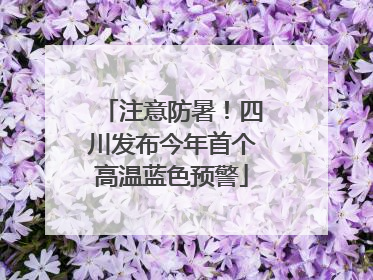 注意防暑！四川发布今年首个高温蓝色预警