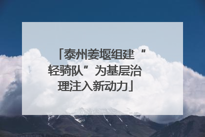 泰州姜堰组建“轻骑队”为基层治理注入新动力