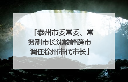 泰州市委常委、常务副市长沈峻峰跨市调任徐州市代市长