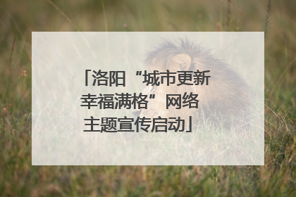 洛阳“城市更新 幸福满格”网络主题宣传启动
