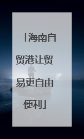 海南自贸港让贸易更自由便利