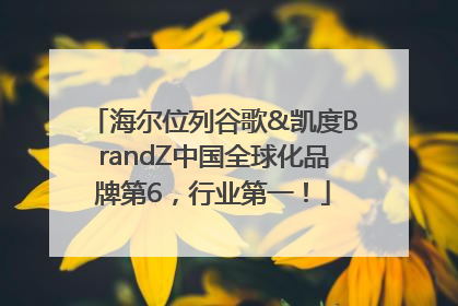 海尔位列谷歌&凯度BrandZ中国全球化品牌第6，行业第一！