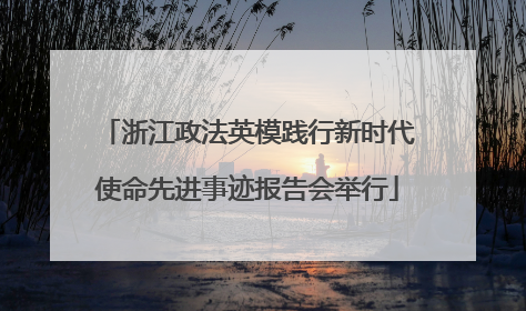 浙江政法英模践行新时代使命先进事迹报告会举行