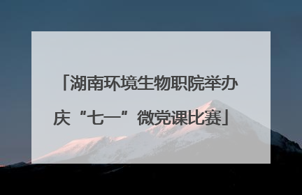 湖南环境生物职院举办庆“七一”微党课比赛