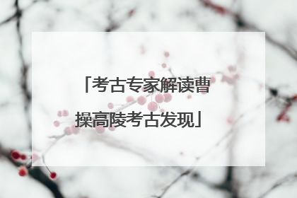 考古专家解读曹操高陵考古发现