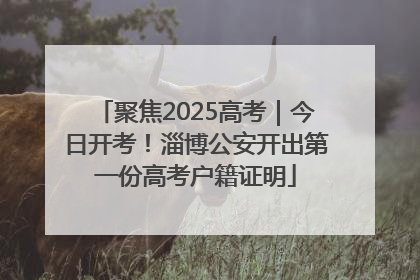 聚焦2025高考｜今日开考！淄博公安开出第一份高考户籍证明