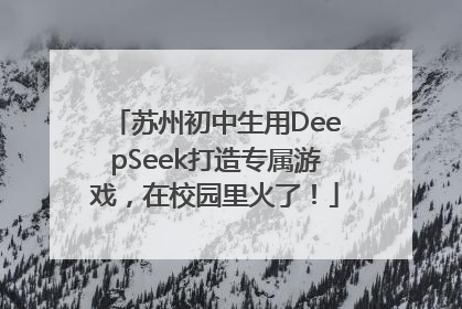 苏州初中生用DeepSeek打造专属游戏，在校园里火了！
