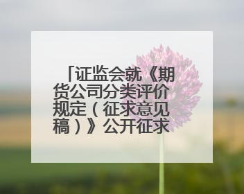 证监会就《期货公司分类评价规定（征求意见稿）》公开征求意见