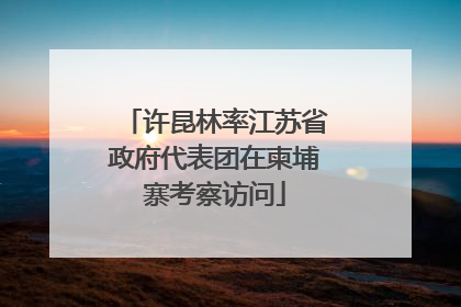 许昆林率江苏省政府代表团在柬埔寨考察访问