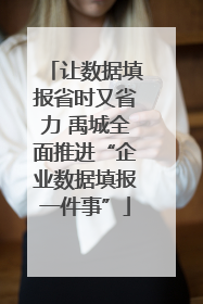 让数据填报省时又省力 禹城全面推进“企业数据填报一件事”