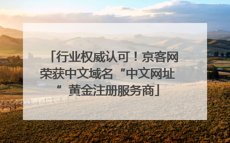 行业权威认可！京客网荣获中文域名“中文网址”黄金注册服务商