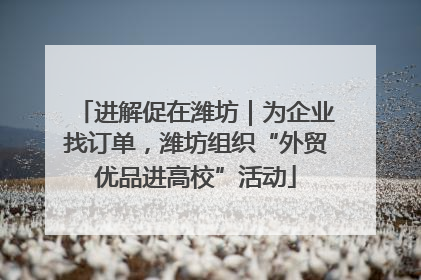 进解促在潍坊｜为企业找订单，潍坊组织“外贸优品进高校”活动