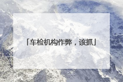车检机构作弊，该抓