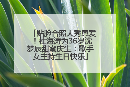贴脸合照大秀恩爱！杜海涛为36岁沈梦辰甜蜜庆生：歌手女主持生日快乐