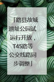 路县故城遗址公园试运行开放，T45路等公交线路同步调整