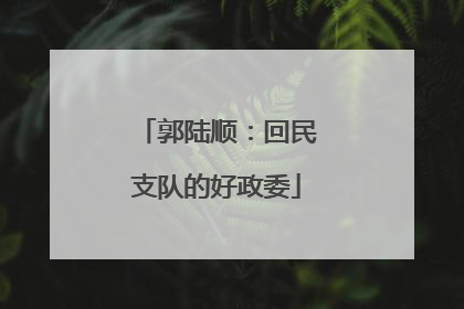 郭陆顺：回民支队的好政委