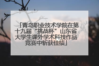 青岛职业技术学院在第十九届“挑战杯”山东省大学生课外学术科技作品竞赛中斩获佳绩