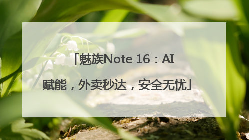 魅族Note 16：AI赋能，外卖秒达，安全无忧