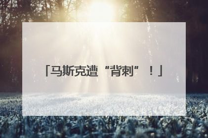 马斯克遭“背刺”！