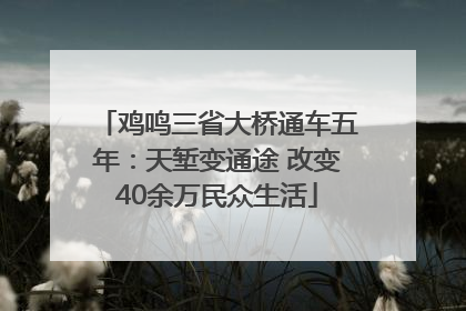 鸡鸣三省大桥通车五年：天堑变通途 改变40余万民众生活