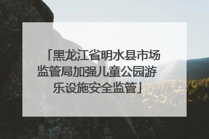 黑龙江省明水县市场监管局加强儿童公园游乐设施安全监管