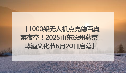 1000架无人机点亮德百奥莱夜空！2025山东德州燕京啤酒文化节6月20日启幕