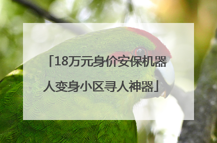 18万元身价安保机器人变身小区寻人神器