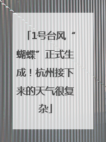 1号台风“蝴蝶”正式生成！杭州接下来的天气很复杂