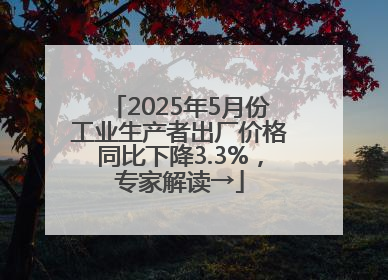 2025年5月份工业生产者出厂价格同比下降3.3%，专家解读→