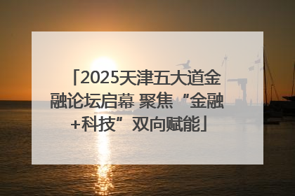 2025天津五大道金融论坛启幕 聚焦“金融+科技”双向赋能