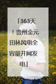 363天！贵州金元田林风电全容量并网发电