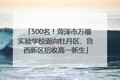 500名！菏泽市万福实验学校面向牡丹区、鲁西新区招收高一新生