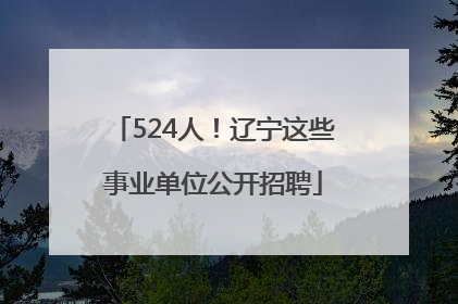 524人！辽宁这些事业单位公开招聘