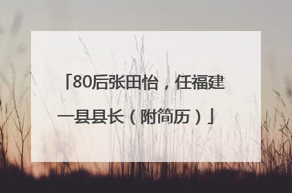 80后张田怡，任福建一县县长（附简历）