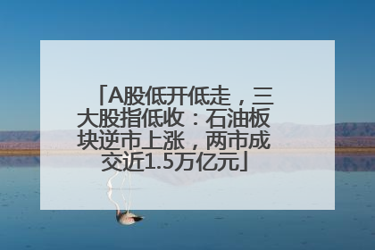 A股低开低走，三大股指低收：石油板块逆市上涨，两市成交近1.5万亿元