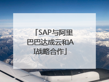 SAP与阿里巴巴达成云和AI战略合作