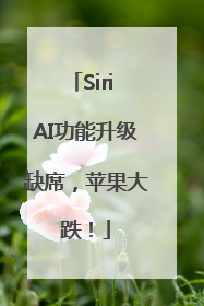 Siri AI功能升级缺席，苹果大跌！